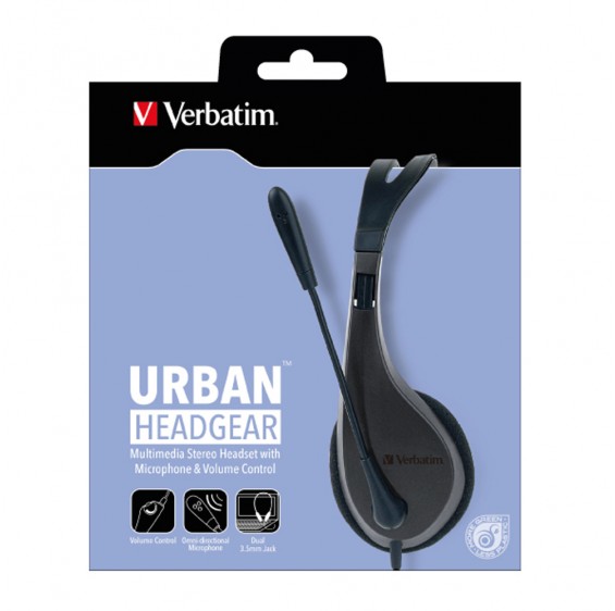 Verbatim Multimedia Headset with Microphone Headphones Wide